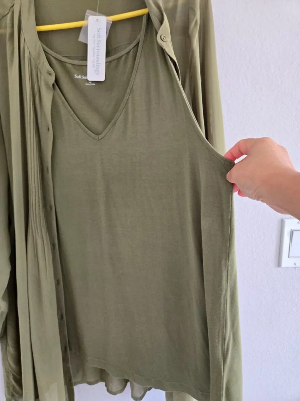 Soft Surroundings Makara Tunic and Tank Top Set in Green Women's Plus size 1X